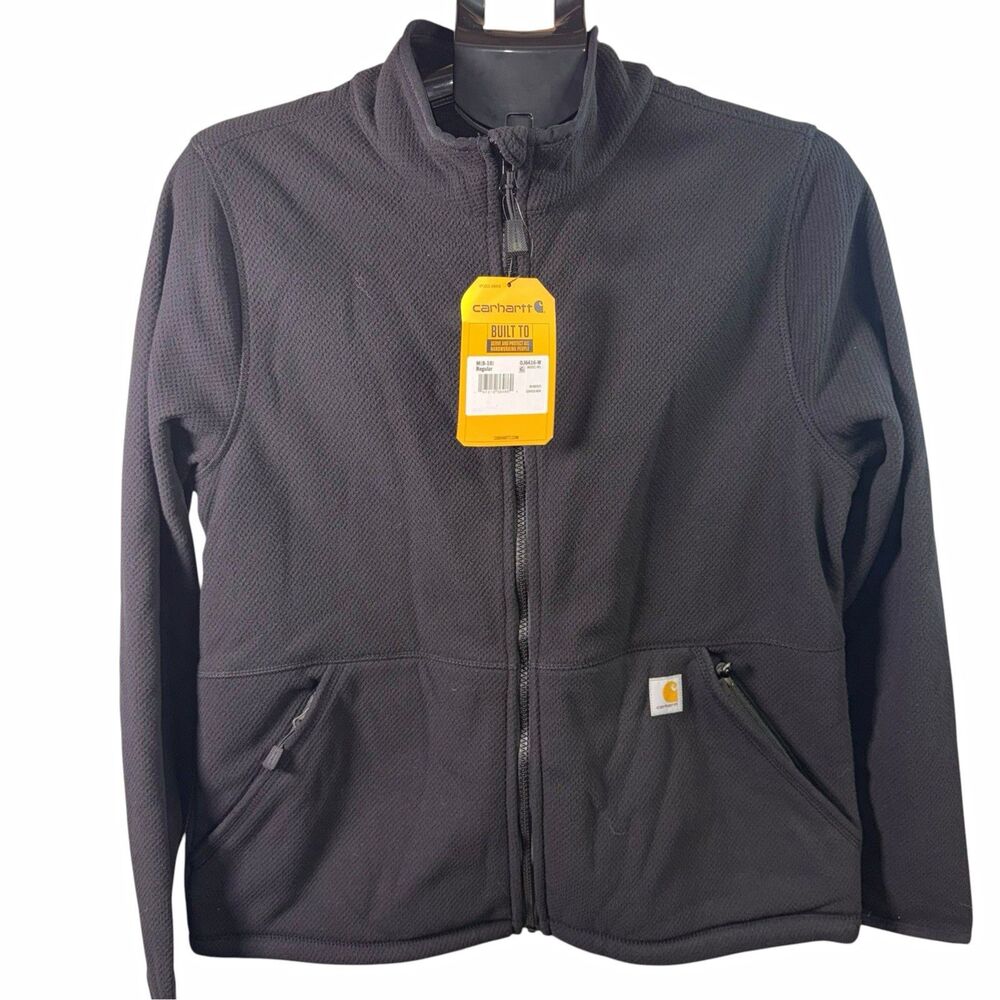 Carhartt Women’s M Relaxed Fit Full Zip Fleece Jacket Black NWT OJ6416-W